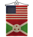 Burundi US Friendship - Nationality Flags of the World Vertical Impressions Decorative Flags HG140326 Made In USA