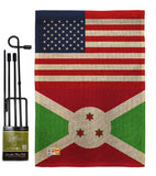 Burundi US Friendship - Nationality Flags of the World Vertical Impressions Decorative Flags HG140326 Made In USA