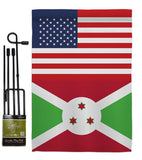 Burundi US Friendship - Nationality Flags of the World Vertical Impressions Decorative Flags HG140326 Made In USA