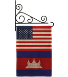 Cambodia US Friendship - Nationality Flags of the World Vertical Impressions Decorative Flags HG140327 Made In USA