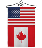 Canada US Friendship - Nationality Flags of the World Vertical Impressions Decorative Flags HG140329 Made In USA