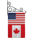 Canada US Friendship - Nationality Flags of the World Vertical Impressions Decorative Flags HG140329 Made In USA