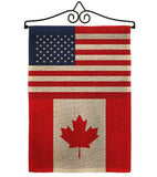 Canada US Friendship - Nationality Flags of the World Vertical Impressions Decorative Flags HG140329 Made In USA