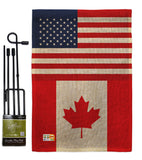 Canada US Friendship - Nationality Flags of the World Vertical Impressions Decorative Flags HG140329 Made In USA