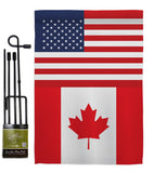 Canada US Friendship - Nationality Flags of the World Vertical Impressions Decorative Flags HG140329 Made In USA