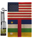 Central African Rep. US Friendship - Nationality Flags of the World Vertical Impressions Decorative Flags HG140333 Made In USA