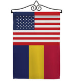 Chad US Friendship - Nationality Flags of the World Vertical Impressions Decorative Flags HG140334 Made In USA