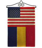 Chad US Friendship - Nationality Flags of the World Vertical Impressions Decorative Flags HG140334 Made In USA