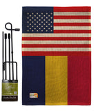 Chad US Friendship - Nationality Flags of the World Vertical Impressions Decorative Flags HG140334 Made In USA