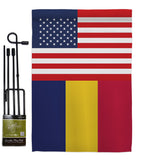 Chad US Friendship - Nationality Flags of the World Vertical Impressions Decorative Flags HG140334 Made In USA