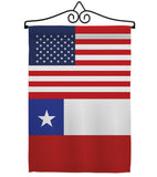 Chile US Friendship - Nationality Flags of the World Vertical Impressions Decorative Flags HG140335 Made In USA