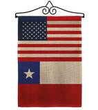 Chile US Friendship - Nationality Flags of the World Vertical Impressions Decorative Flags HG140335 Made In USA