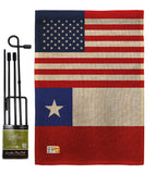 Chile US Friendship - Nationality Flags of the World Vertical Impressions Decorative Flags HG140335 Made In USA