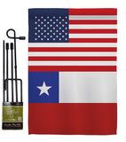 Chile US Friendship - Nationality Flags of the World Vertical Impressions Decorative Flags HG140335 Made In USA