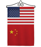 China US Friendship - Nationality Flags of the World Vertical Impressions Decorative Flags HG140336 Made In USA