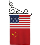 China US Friendship - Nationality Flags of the World Vertical Impressions Decorative Flags HG140336 Made In USA