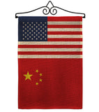 China US Friendship - Nationality Flags of the World Vertical Impressions Decorative Flags HG140336 Made In USA