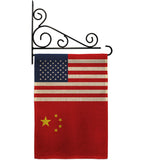 China US Friendship - Nationality Flags of the World Vertical Impressions Decorative Flags HG140336 Made In USA