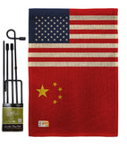 China US Friendship - Nationality Flags of the World Vertical Impressions Decorative Flags HG140336 Made In USA