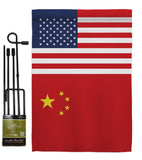 China US Friendship - Nationality Flags of the World Vertical Impressions Decorative Flags HG140336 Made In USA