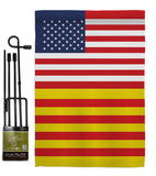 Catalonia US Friendship - Nationality Flags of the World Vertical Impressions Decorative Flags HG140337 Made In USA