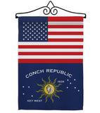 Conch Republic US Friendship - Nationality Flags of the World Vertical Impressions Decorative Flags HG140338 Made In USA