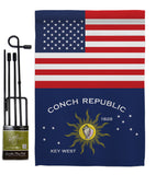 Conch Republic US Friendship - Nationality Flags of the World Vertical Impressions Decorative Flags HG140338 Made In USA