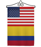 Colombia US Friendship - Nationality Flags of the World Vertical Impressions Decorative Flags HG140339 Made In USA