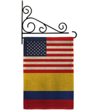 Colombia US Friendship - Nationality Flags of the World Vertical Impressions Decorative Flags HG140339 Made In USA