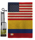 Colombia US Friendship - Nationality Flags of the World Vertical Impressions Decorative Flags HG140339 Made In USA