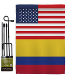 Colombia US Friendship - Nationality Flags of the World Vertical Impressions Decorative Flags HG140339 Made In USA