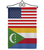 Comoros US Friendship - Nationality Flags of the World Vertical Impressions Decorative Flags HG140340 Made In USA