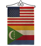 Comoros US Friendship - Nationality Flags of the World Vertical Impressions Decorative Flags HG140340 Made In USA