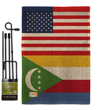 Comoros US Friendship - Nationality Flags of the World Vertical Impressions Decorative Flags HG140340 Made In USA