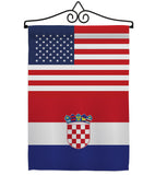 Croatia US Friendship - Nationality Flags of the World Vertical Impressions Decorative Flags HG140349 Made In USA