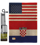 Croatia US Friendship - Nationality Flags of the World Vertical Impressions Decorative Flags HG140349 Made In USA