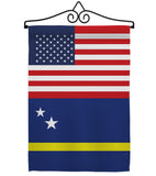 Curacao US Friendship - Nationality Flags of the World Vertical Impressions Decorative Flags HG140351 Made In USA
