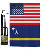 Curacao US Friendship - Nationality Flags of the World Vertical Impressions Decorative Flags HG140351 Made In USA