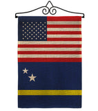 Curacao US Friendship - Nationality Flags of the World Vertical Impressions Decorative Flags HG140351 Made In USA
