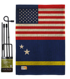 Curacao US Friendship - Nationality Flags of the World Vertical Impressions Decorative Flags HG140351 Made In USA