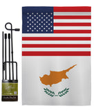 Cyprus US Friendship - Nationality Flags of the World Vertical Impressions Decorative Flags HG140352 Made In USA