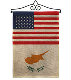 Cyprus US Friendship - Nationality Flags of the World Vertical Impressions Decorative Flags HG140352 Made In USA