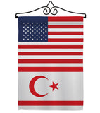 Cyprus Northern US Friendship - Nationality Flags of the World Vertical Impressions Decorative Flags HG140356 Made In USA