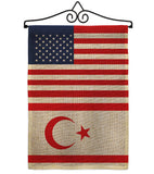 Cyprus Northern US Friendship - Nationality Flags of the World Vertical Impressions Decorative Flags HG140356 Made In USA