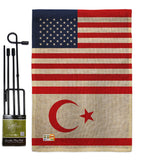 Cyprus Northern US Friendship - Nationality Flags of the World Vertical Impressions Decorative Flags HG140356 Made In USA