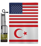 Cyprus Northern US Friendship - Nationality Flags of the World Vertical Impressions Decorative Flags HG140356 Made In USA