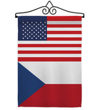 Czech Republic US Friendship - Nationality Flags of the World Vertical Impressions Decorative Flags HG140357 Made In USA