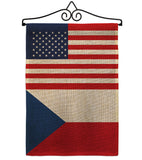 Czech Republic US Friendship - Nationality Flags of the World Vertical Impressions Decorative Flags HG140357 Made In USA