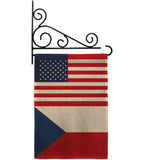 Czech Republic US Friendship - Nationality Flags of the World Vertical Impressions Decorative Flags HG140357 Made In USA