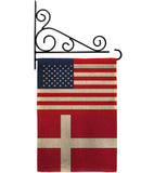 Denmark US Friendship - Nationality Flags of the World Vertical Impressions Decorative Flags HG140358 Made In USA